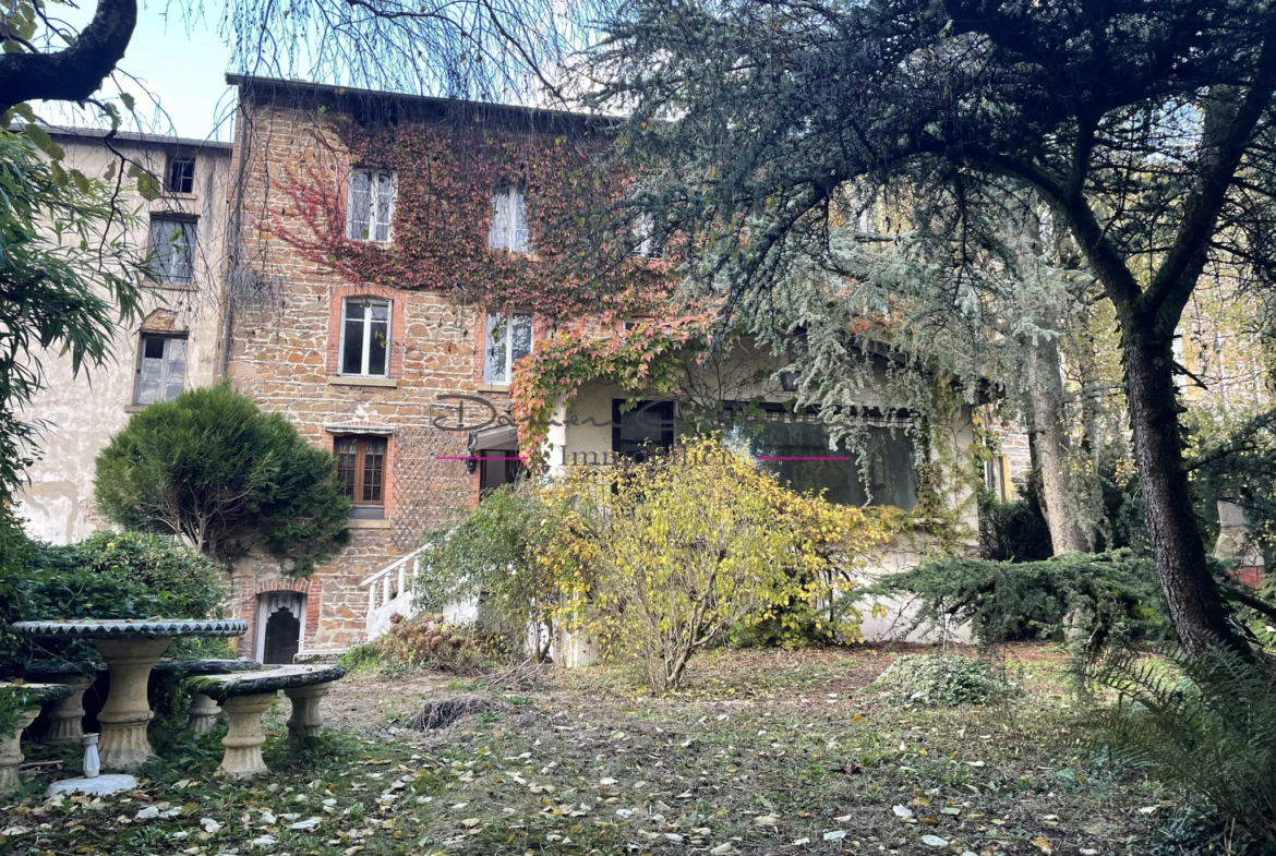 Immeuble à vendre à Bourg de Thizy avec jardin arboré 