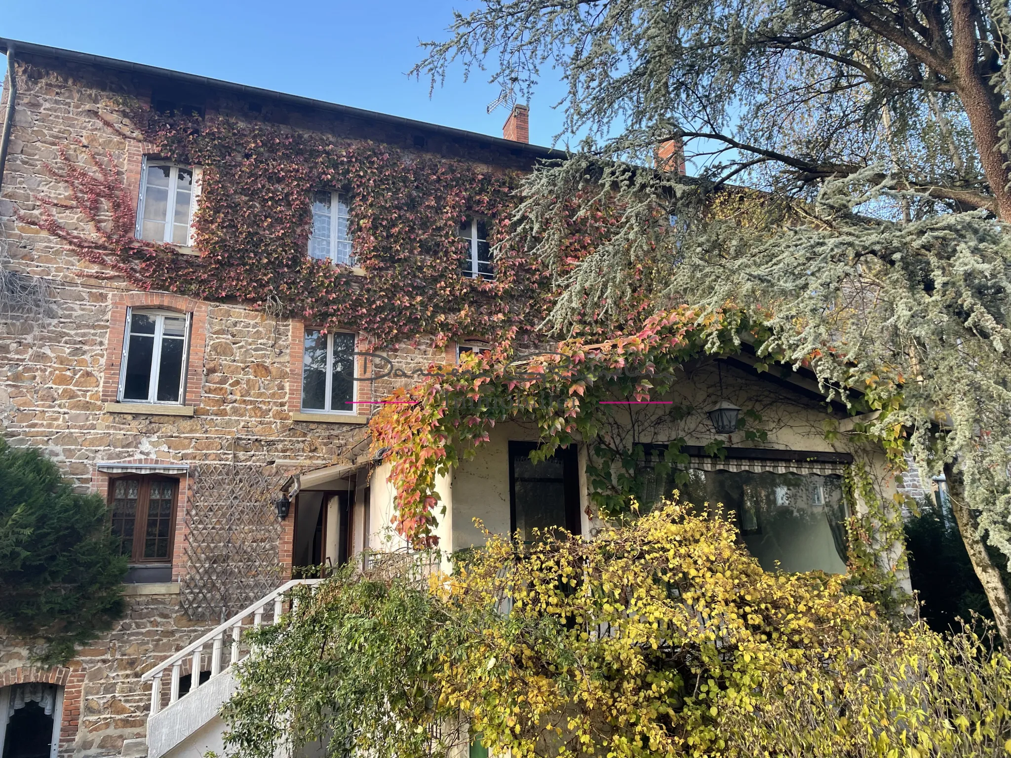 Immeuble à vendre à Bourg de Thizy avec jardin arboré 