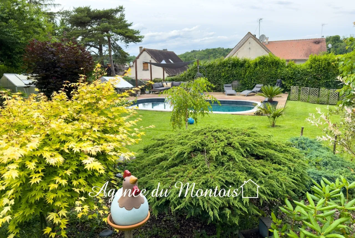 Pavillon traditionnel rénové à Donnemarie-Dontilly avec jardin et piscine. 