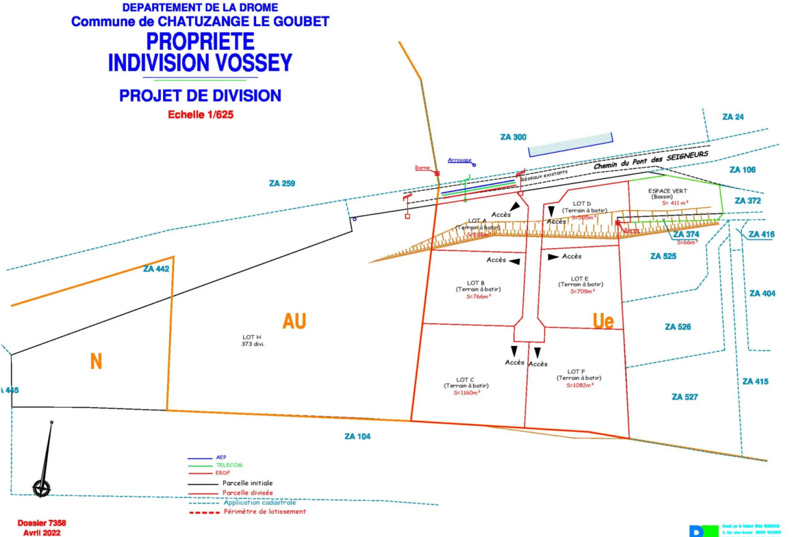 Lotissement de 6 terrains constructibles à vendre à Chatuzange-le-Goubet 