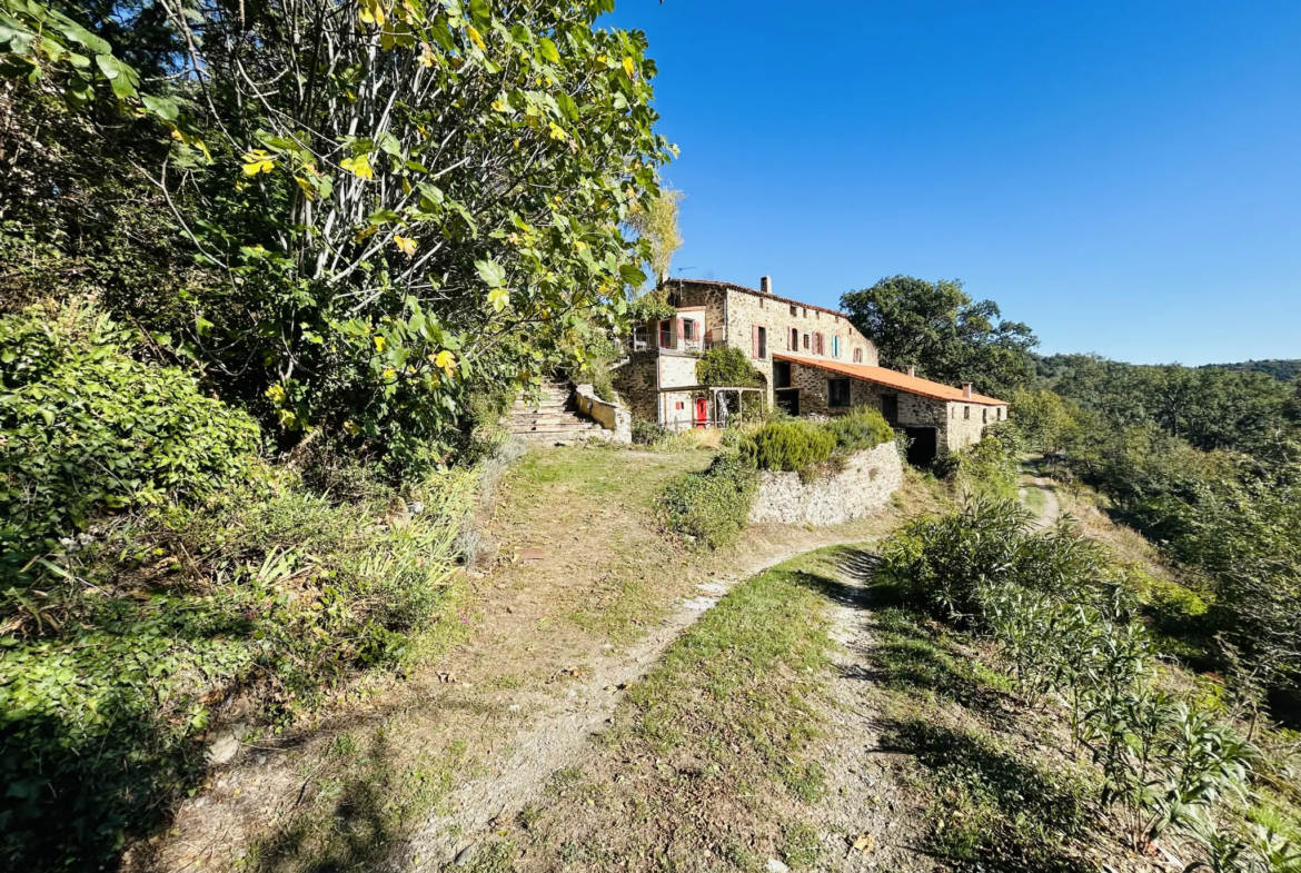 Propriété avec vue exceptionnelle sur les Pyrénées à Saint Marsal 