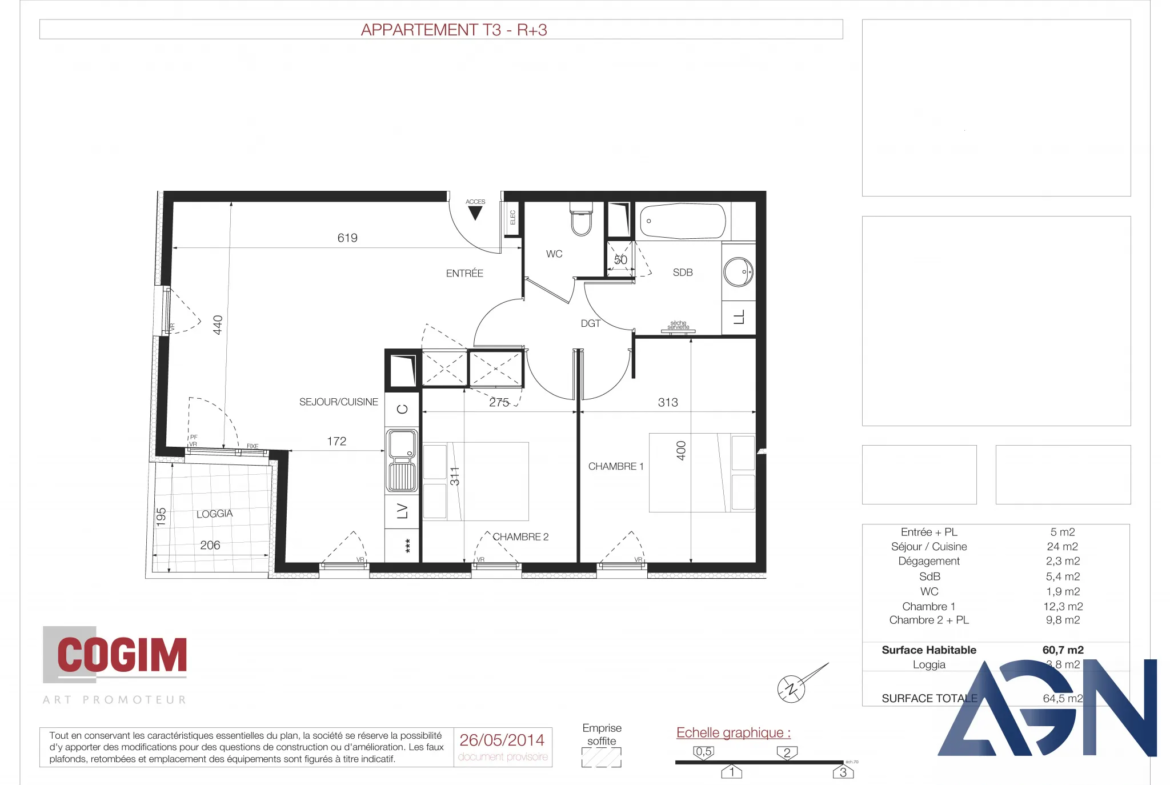 À vendre : Appartement 3 pièces avec parking à Montpellier, quartier Ovalie 