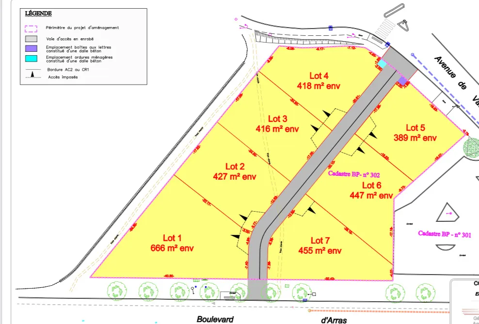 Terrain constructible de 455 m2 à Roanne - Quartier Les Sables 