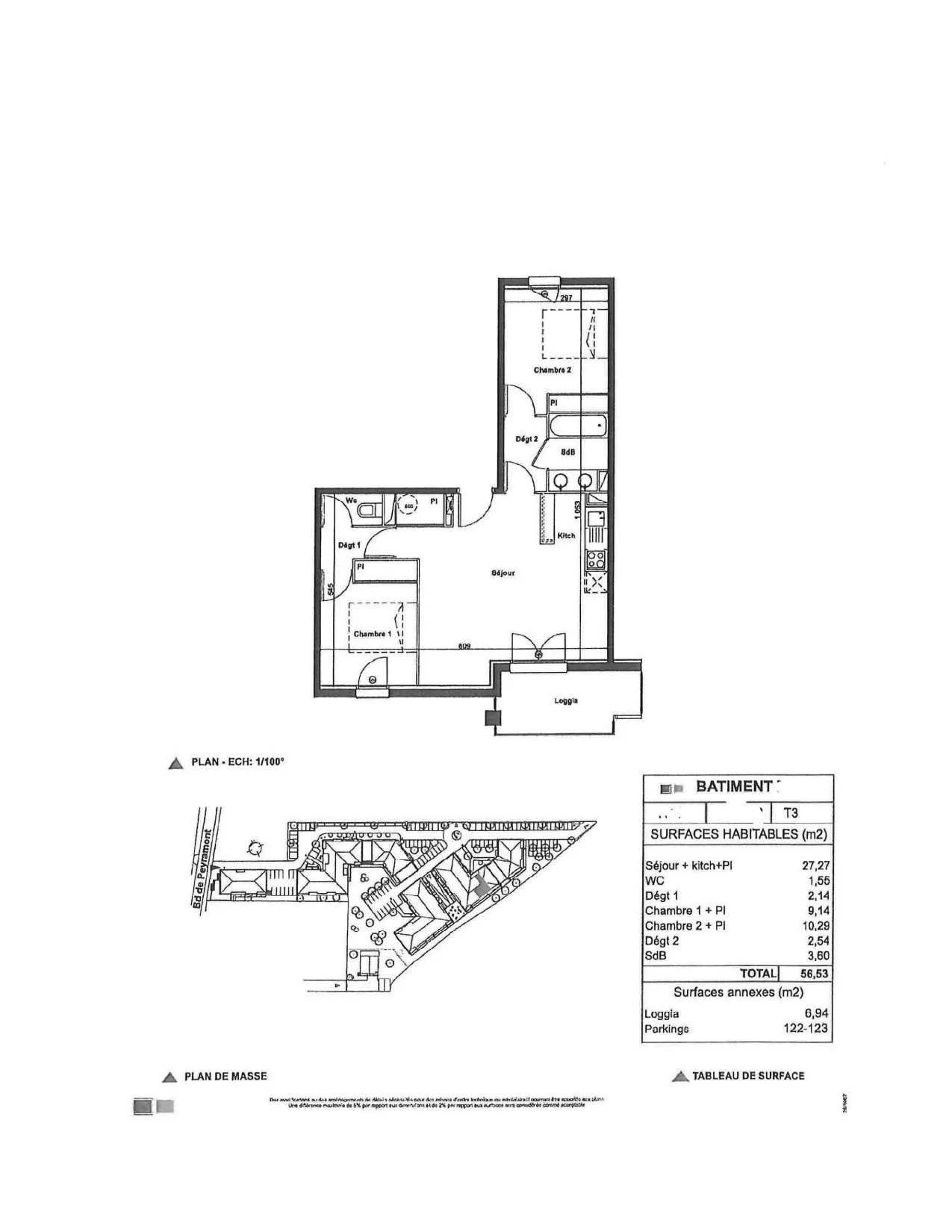 À vendre - Appartement T3 de 56,46 m² à Muret (31600) 