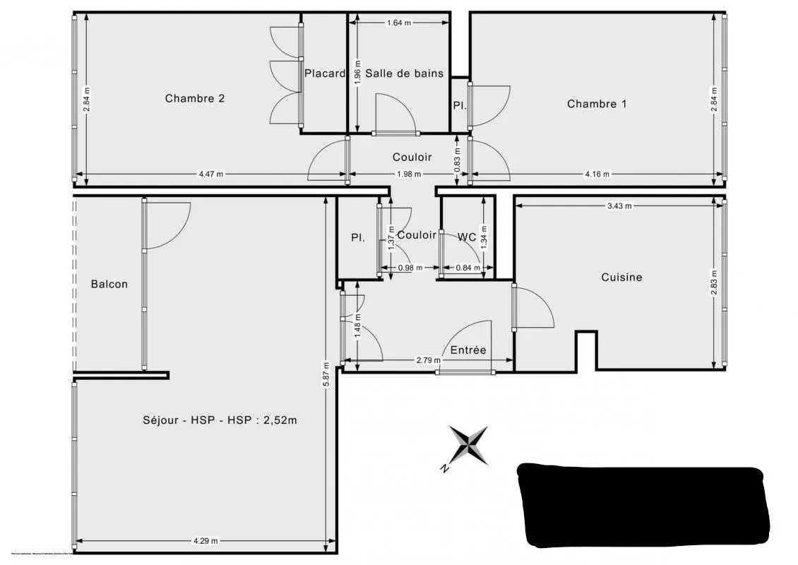 A vendre : Appartement F3 de 72 m² à Pontoise, vendu loué 