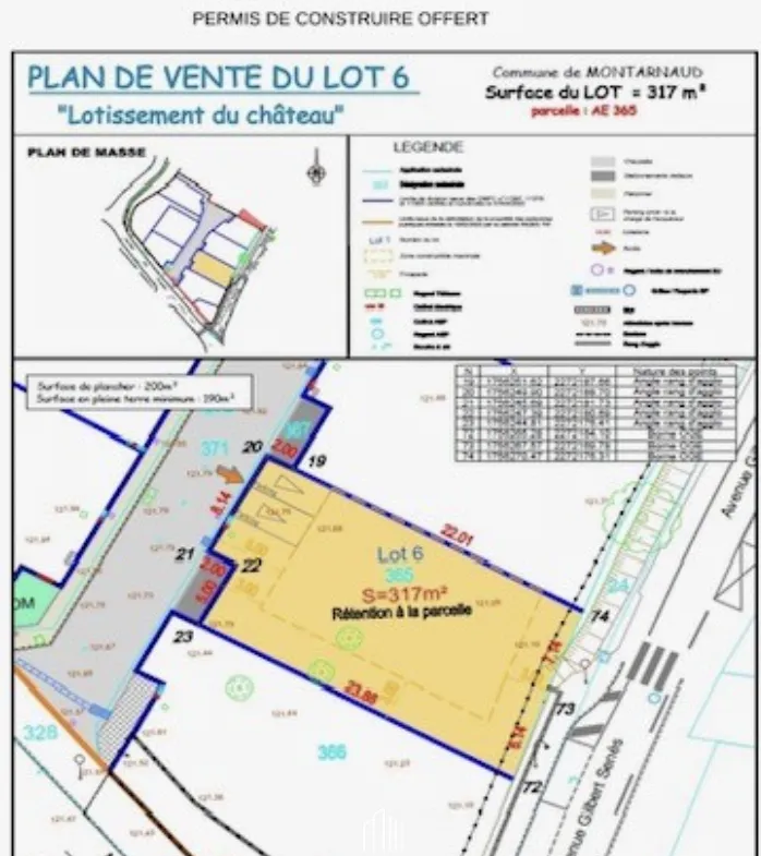 Terrain à bâtir à Montarnaud, 317 m² avec permis de construire 