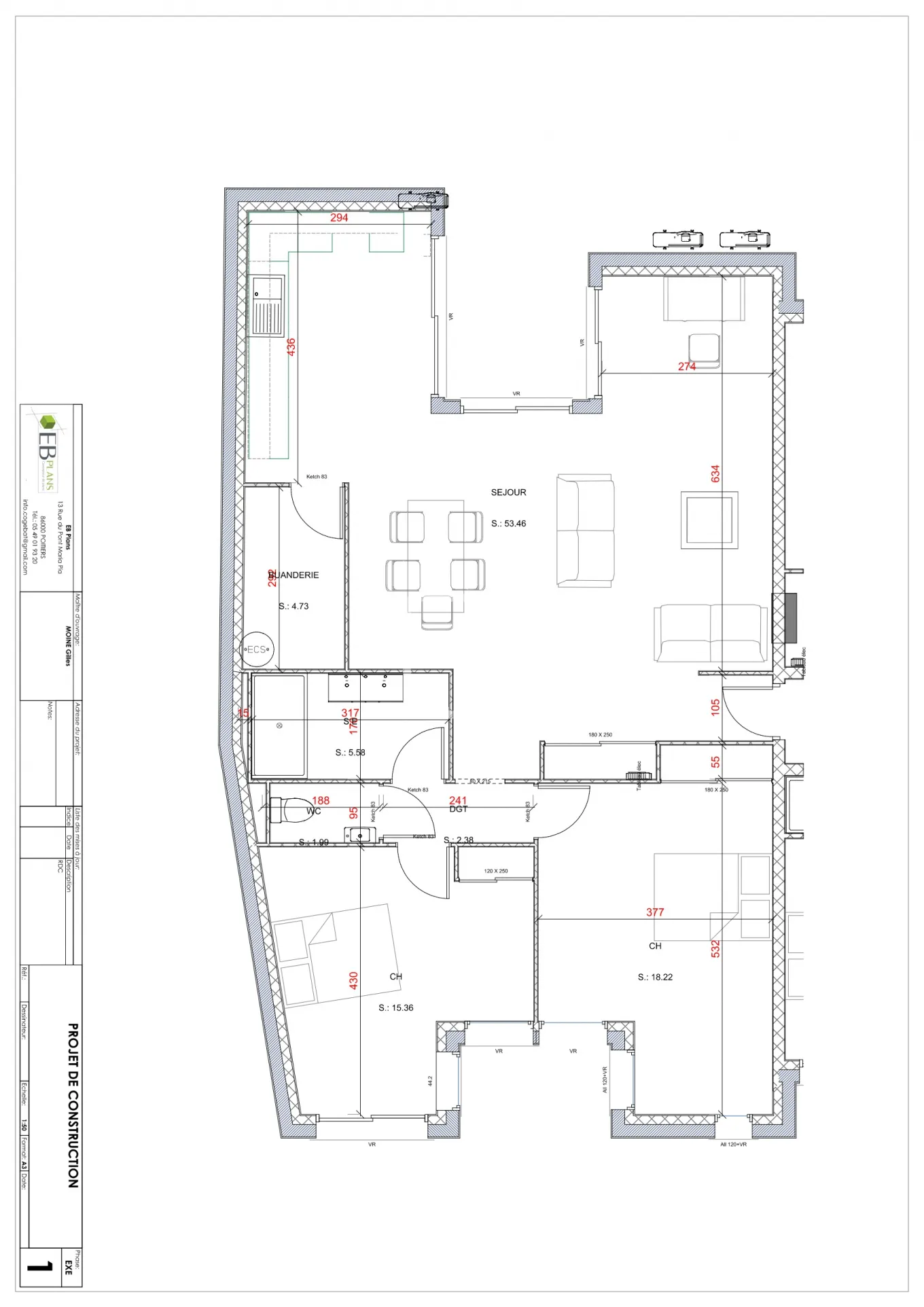 Vaste Appartement Rénové de 97 m2 en Hyper Centre de Poitiers 