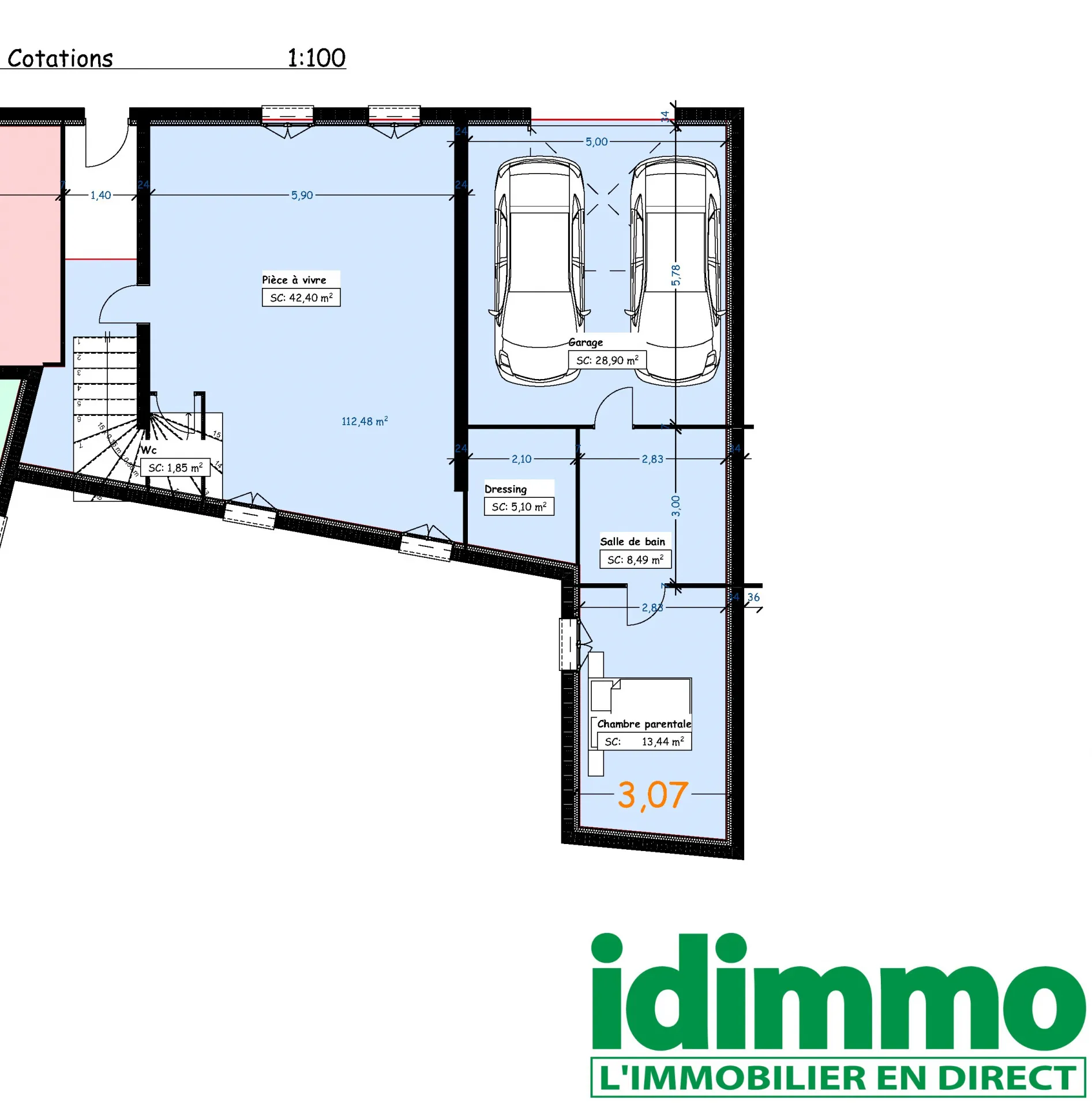 Maison Mitoyenne Spacieuse à Cintegabelle avec Garage 