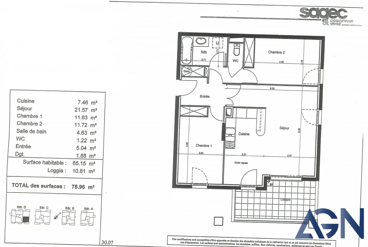 À Vendre : Appartement 3 Pièces 65,15 m² à Montpellier avec Loggia 