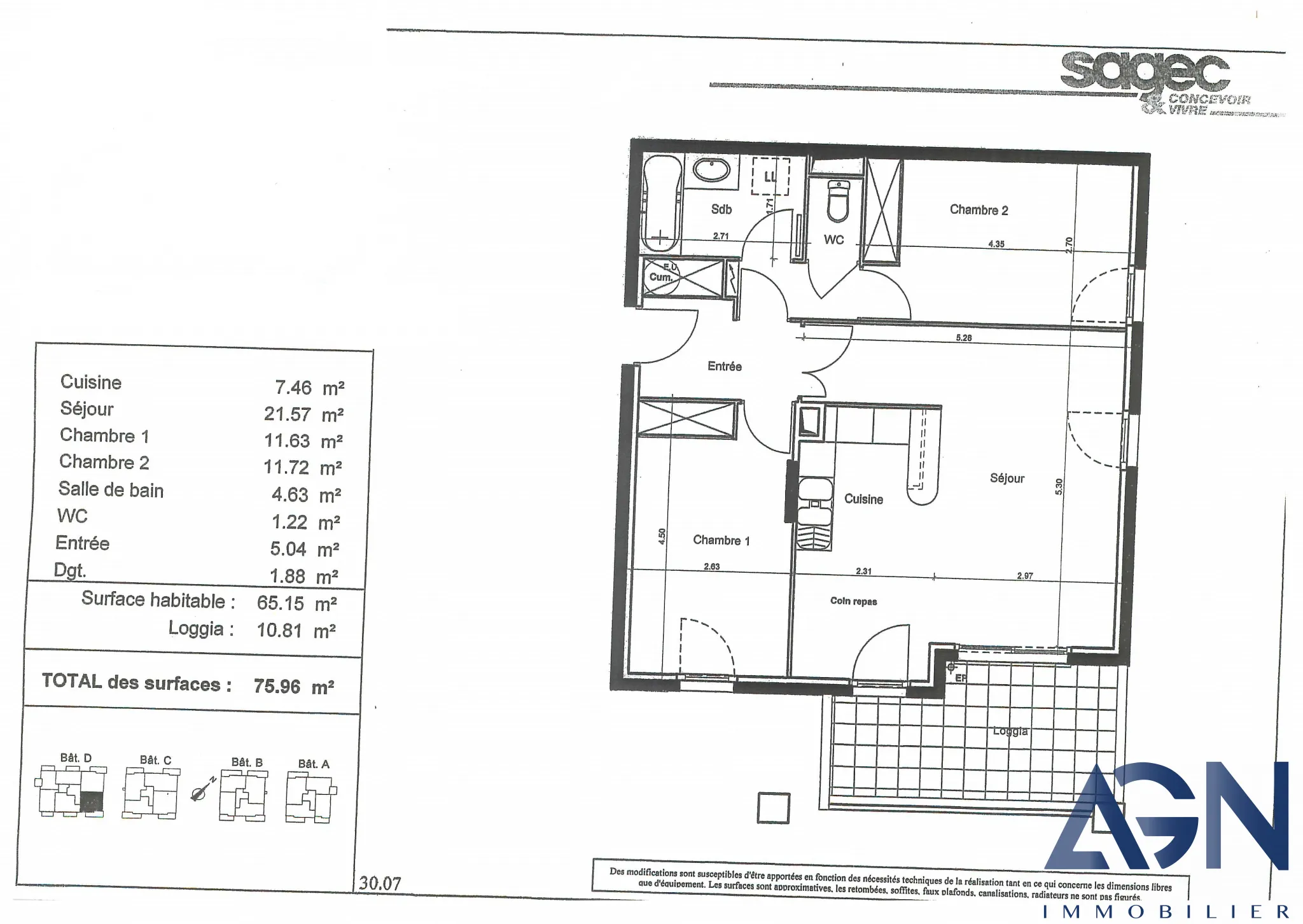 À Vendre : Appartement 3 Pièces 65,15 m² à Montpellier avec Loggia 