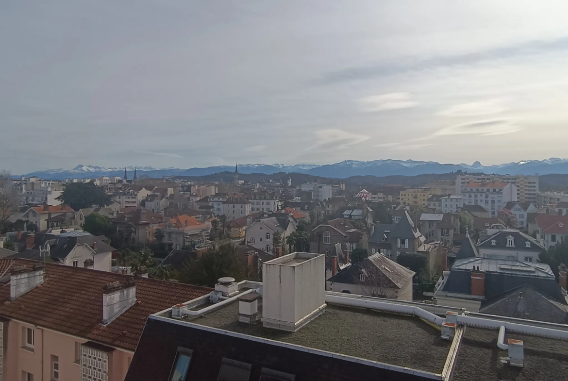 À vendre : Appartement T2 dernier étage à Pau avec vue sur les Pyrénées 