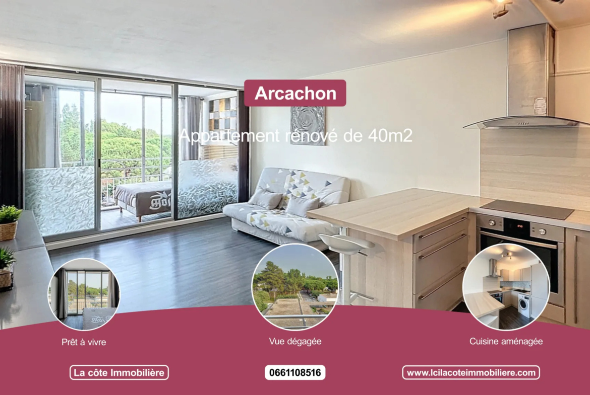 Appartement rénové à vendre à Arcachon, proche de l'Aiguillon 