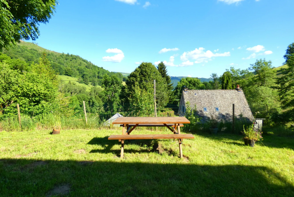 Maison en pierre rénovée avec belle vue à Vic-sur-Cère 