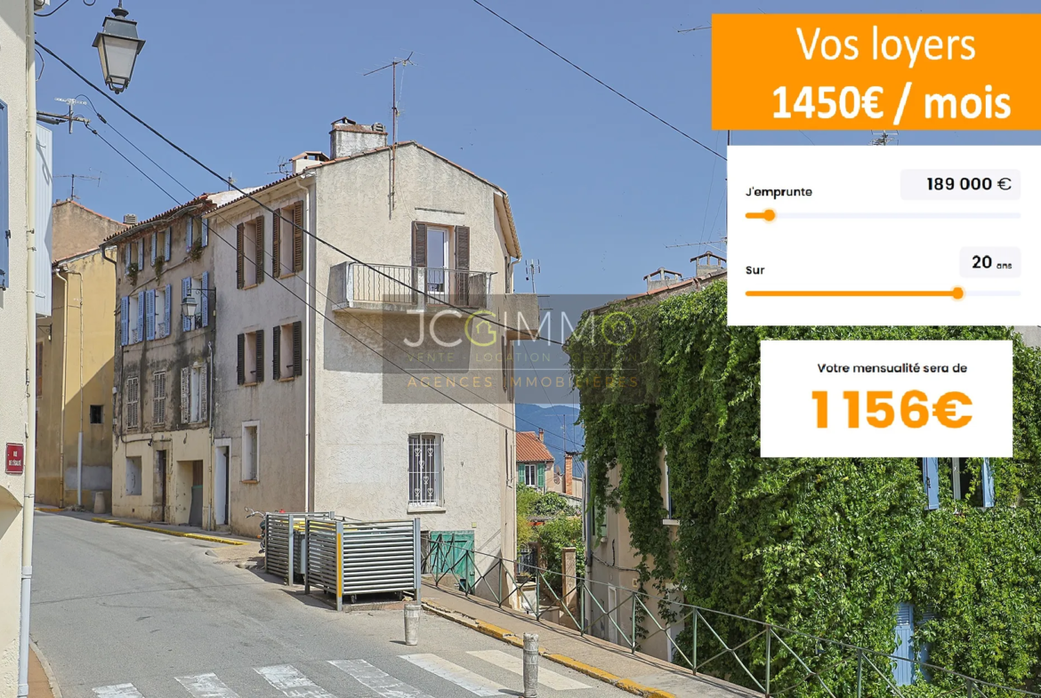 Immeuble à Carnoules avec 3 appartements - Rentabilité de 9,2% 