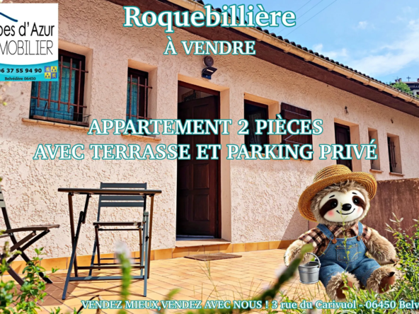 Appartement 2 pièces avec terrasse et parking à Roquebillière