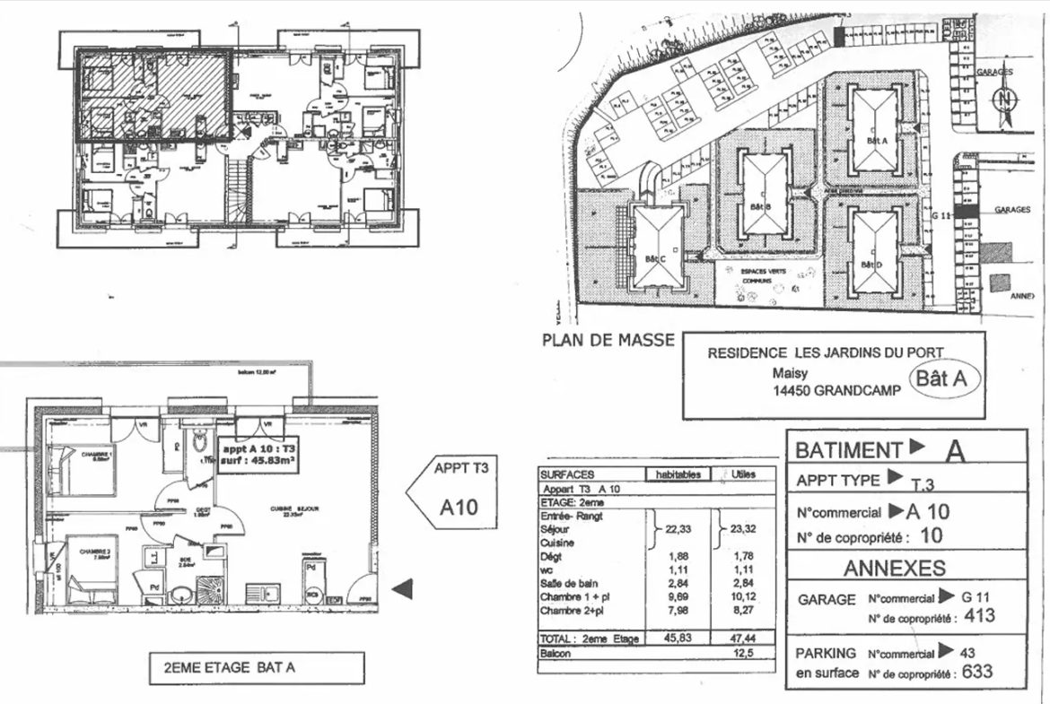 À vendre : Appartement F3 à Grandcamp Maisy avec grand balcon et garage 