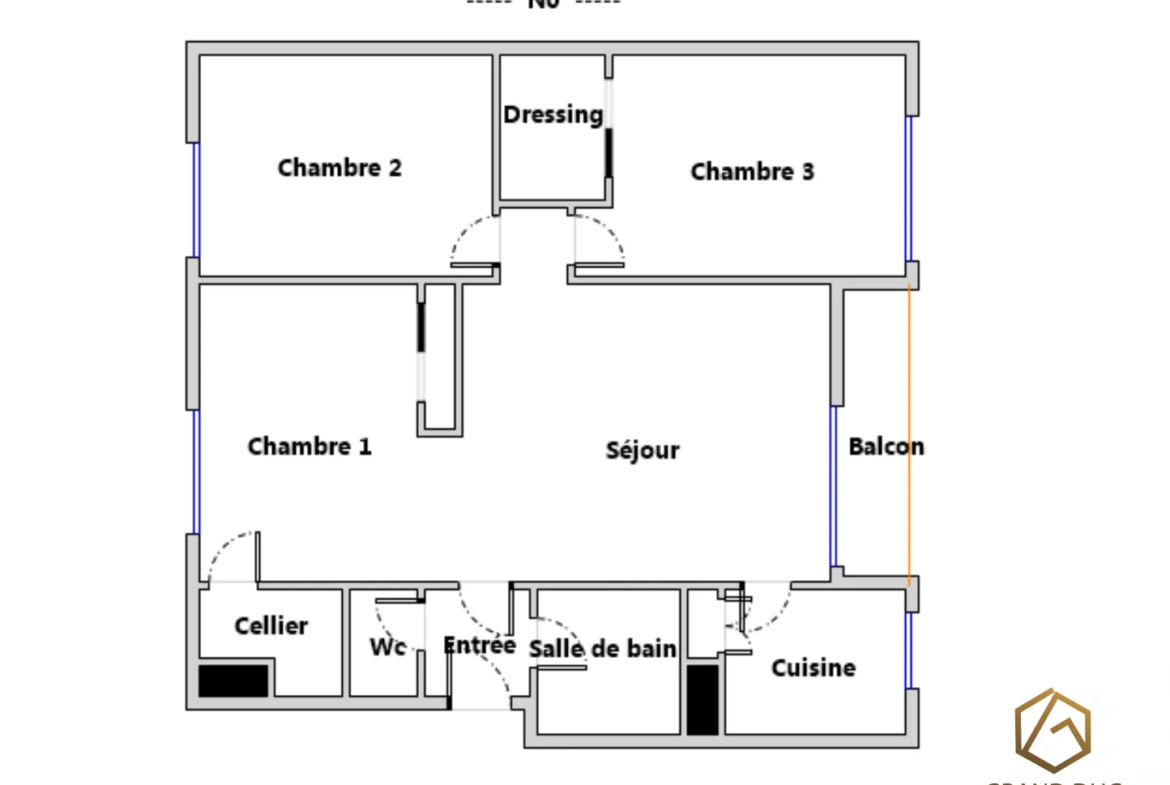 Appartement T3 lumineux de 67 m² avec balcon à vendre à Marseille 