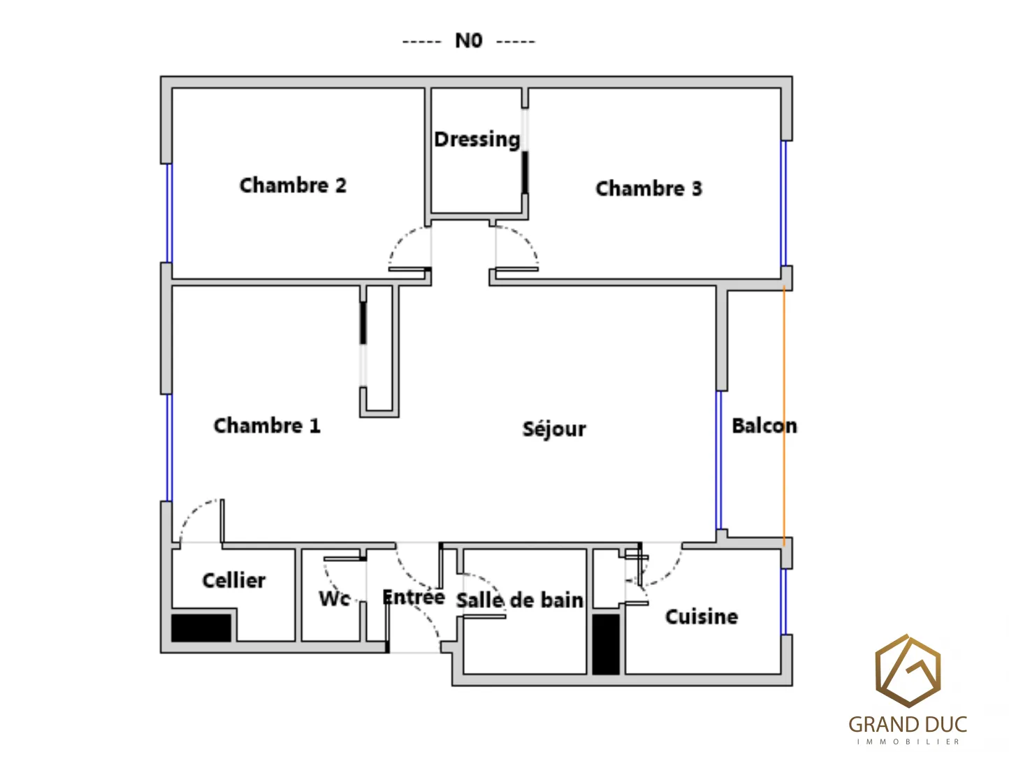 Appartement T3 lumineux de 67 m² avec balcon à vendre à Marseille 