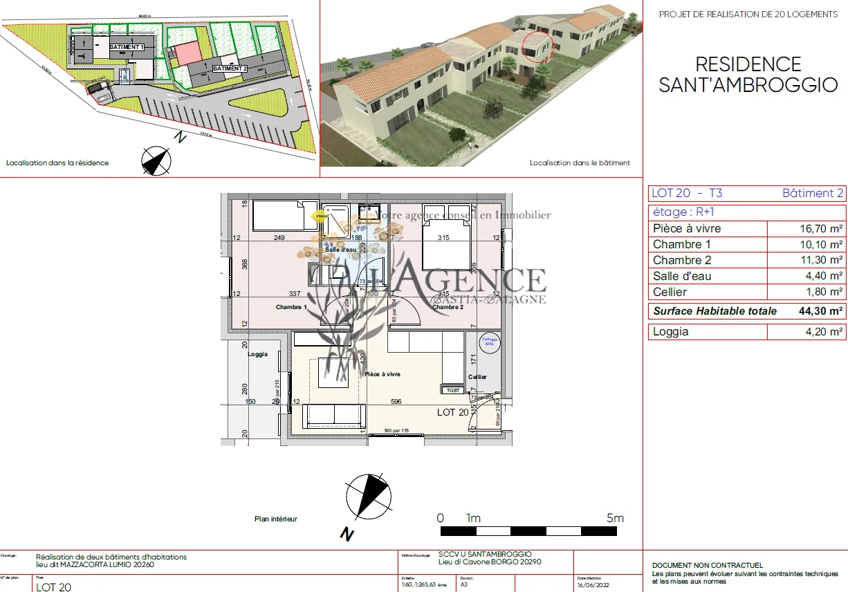 Appartement T3 à vendre à Lumio, près de Sant'Ambroggio 