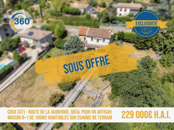 Maison spacieuse de 106m² avec terrain de 2546m² à Coux