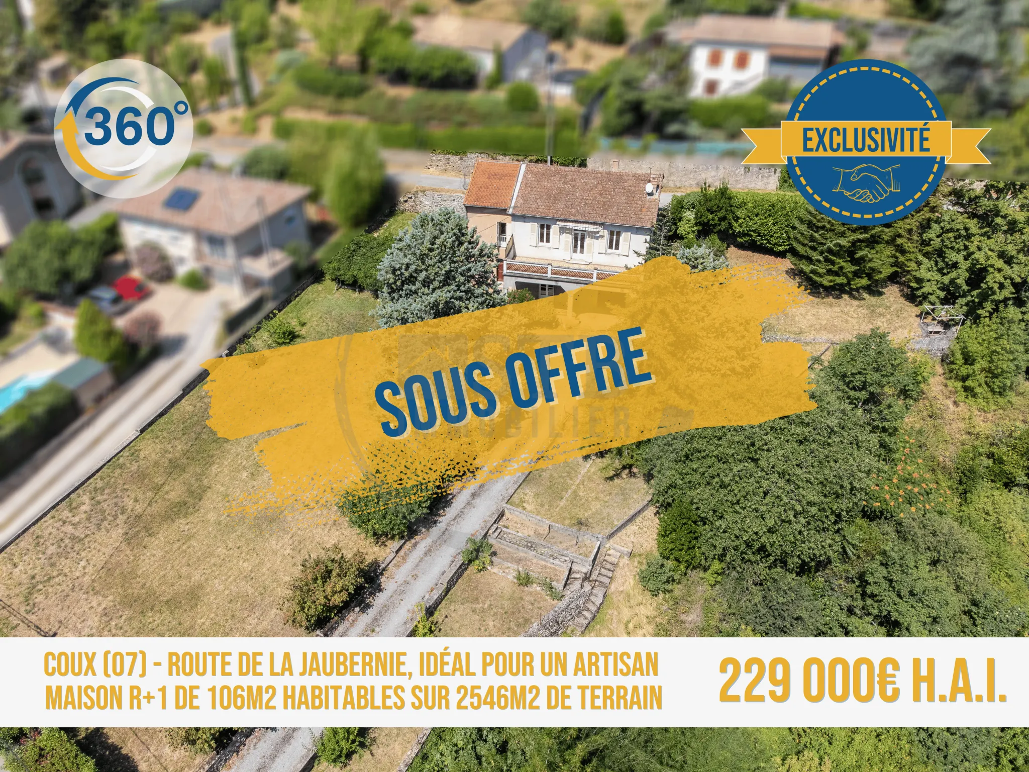 Maison spacieuse de 106m² avec terrain de 2546m² à Coux 