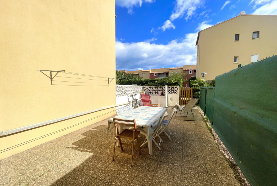 Appartement 3 pièces en rez-de-jardin avec parking privé au Cap d'Agde 