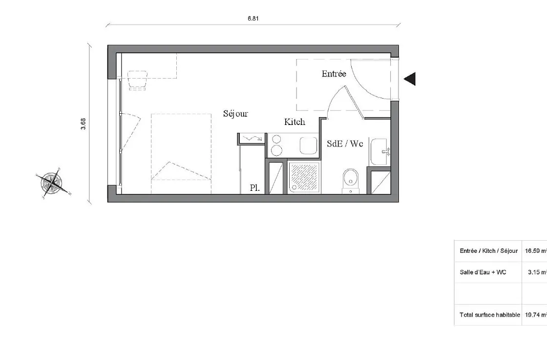 À vendre : Studio d'Investissement à Auzeville-Tolosane 