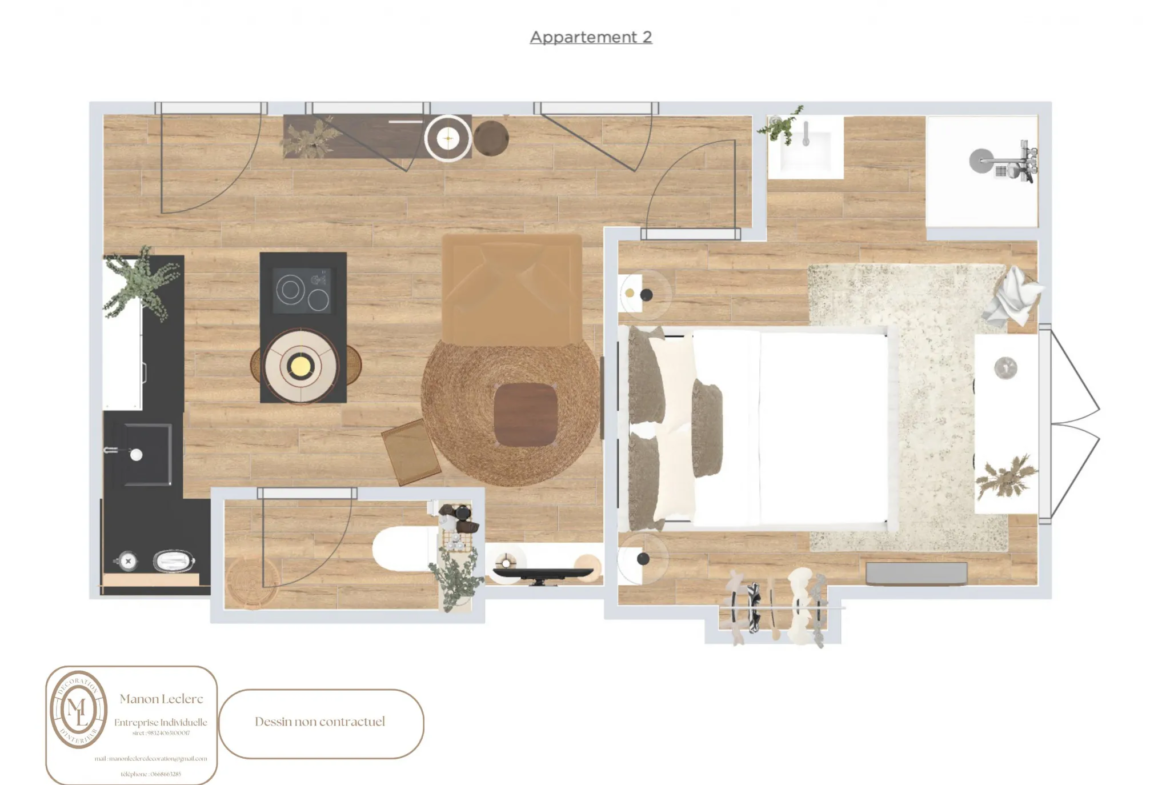 Appartement T2 rénové à La Garde avec 2 parkings 