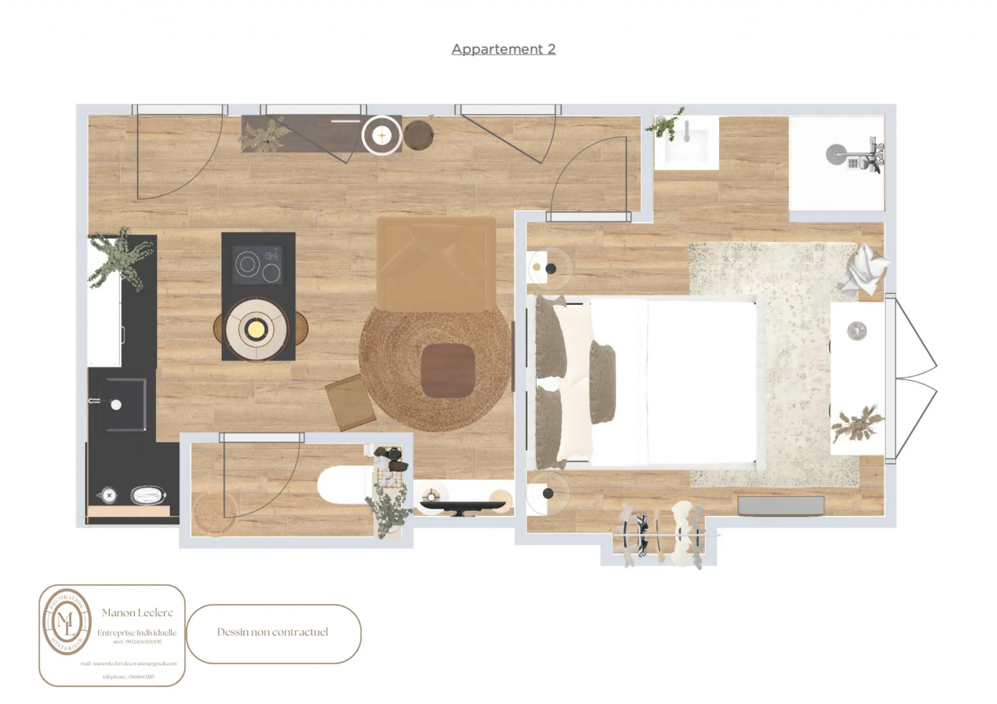 Appartement T2 rénové à La Garde avec 2 parkings 