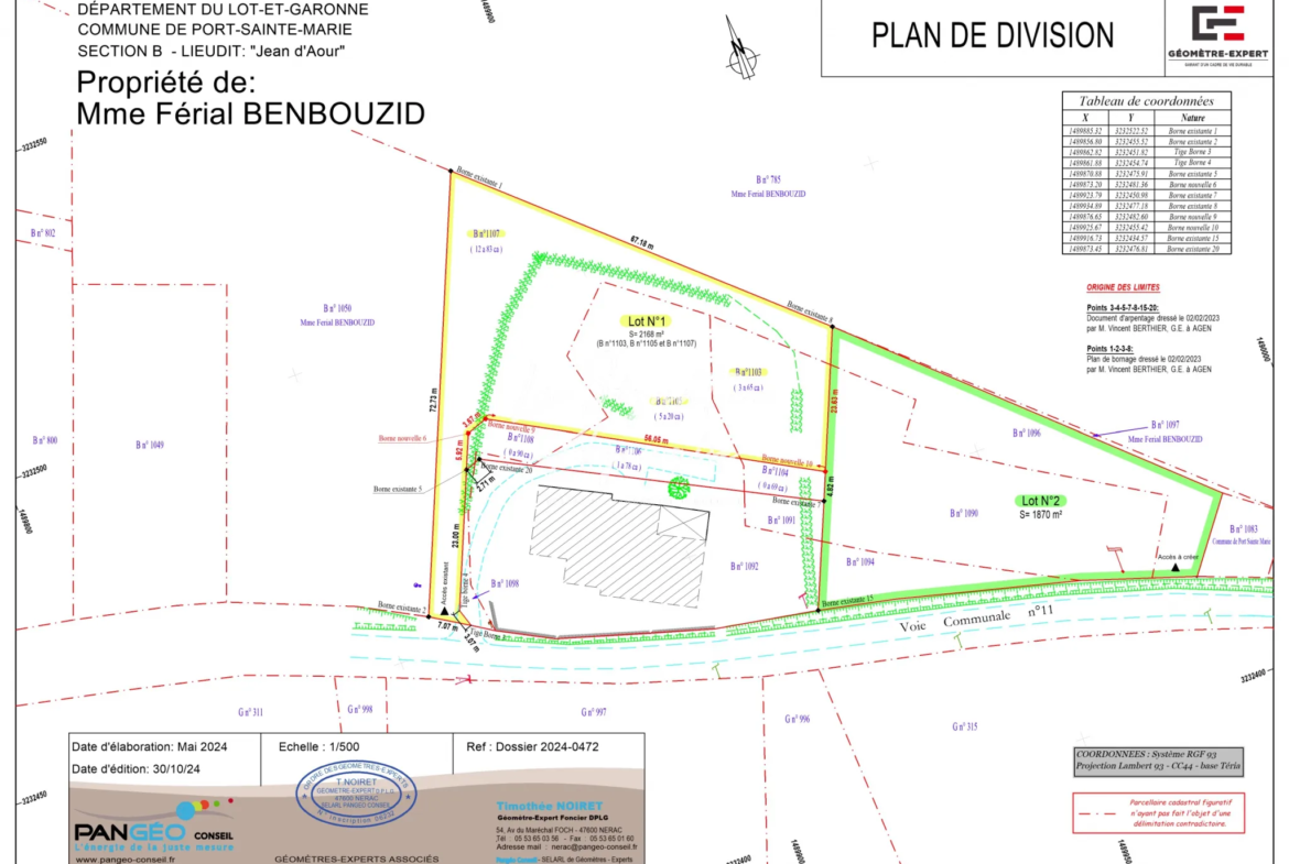 Terrain constructible de 1 870 m² à Clermont-Dessous 