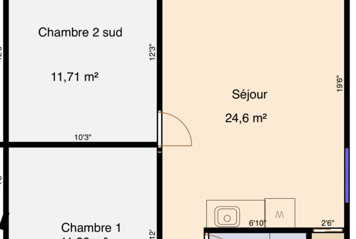 Appartement 3 pièces avec jardin privatif et garage à Magagnosc 