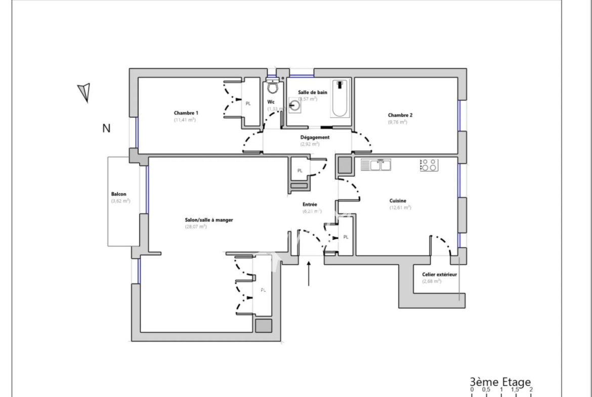 Appartement dernier étage avec vue mer à Vallauris 