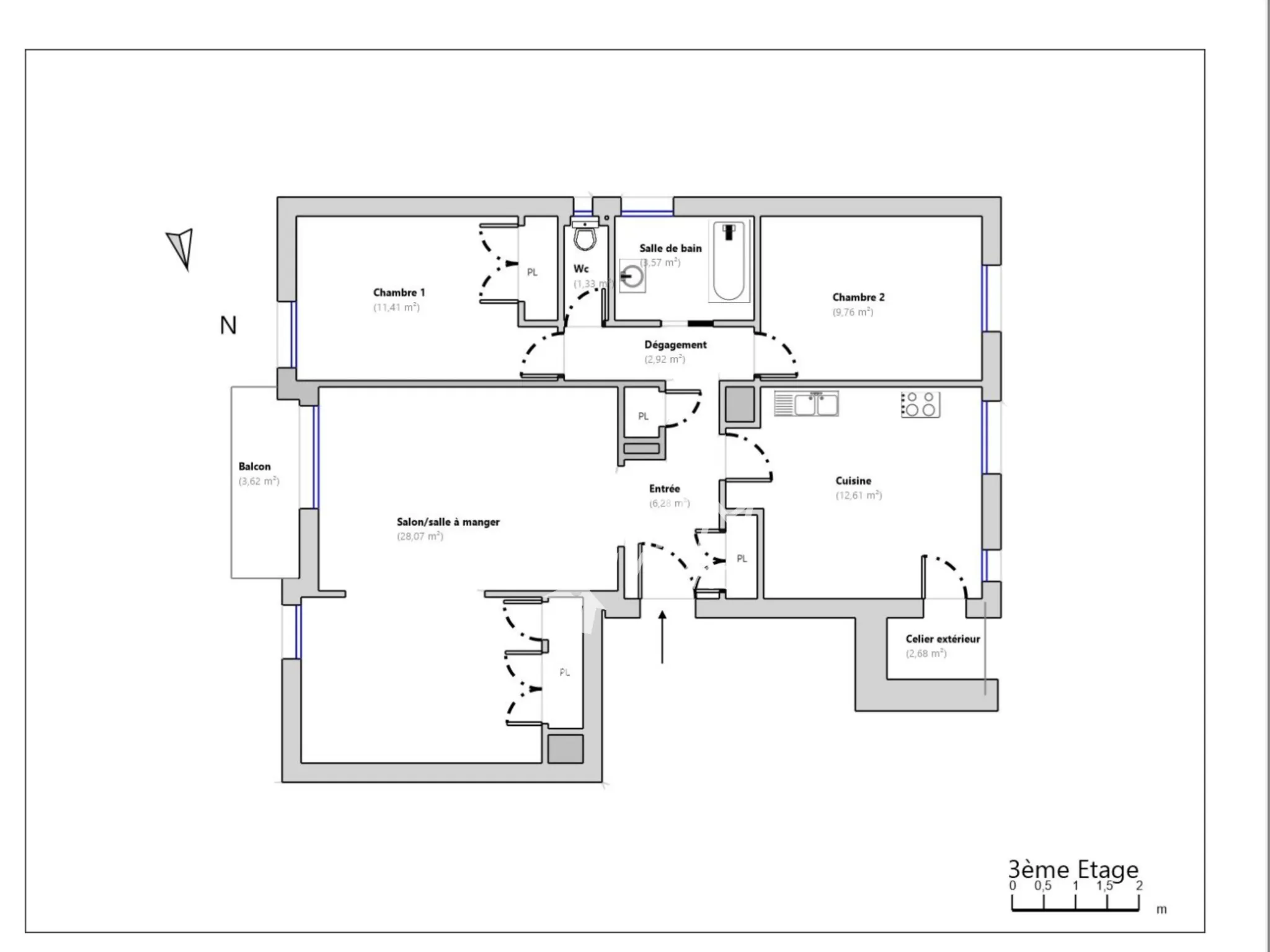 Appartement dernier étage avec vue mer à Vallauris 