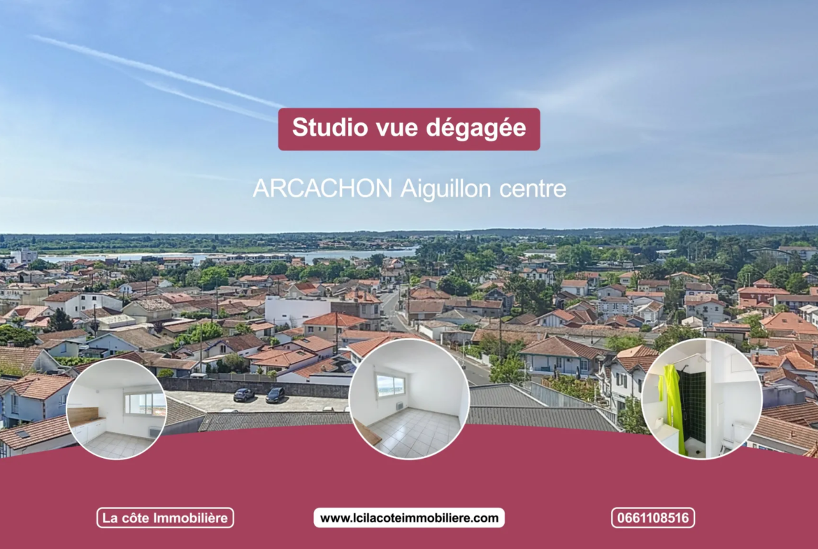 Studio lumineux à vendre à Arcachon avec vue dégagée sur le Bassin 