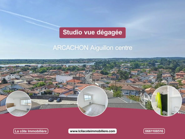 Studio lumineux à vendre à Arcachon avec vue dégagée sur le Bassin