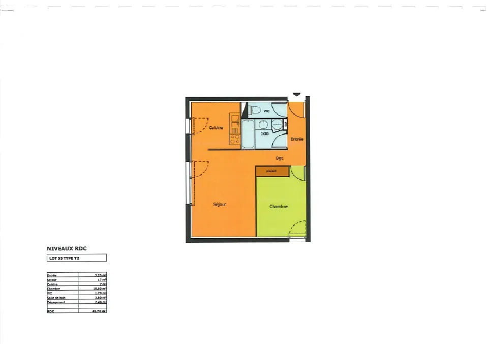 À vendre - Appartement T2 de 45.30m2 à Artigues-près-Bordeaux (33370) 