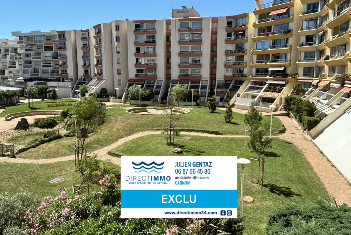 Vente F2 traversant avec loggia à Carnon-Plage 