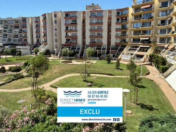 Vente F2 traversant avec loggia à Carnon-Plage