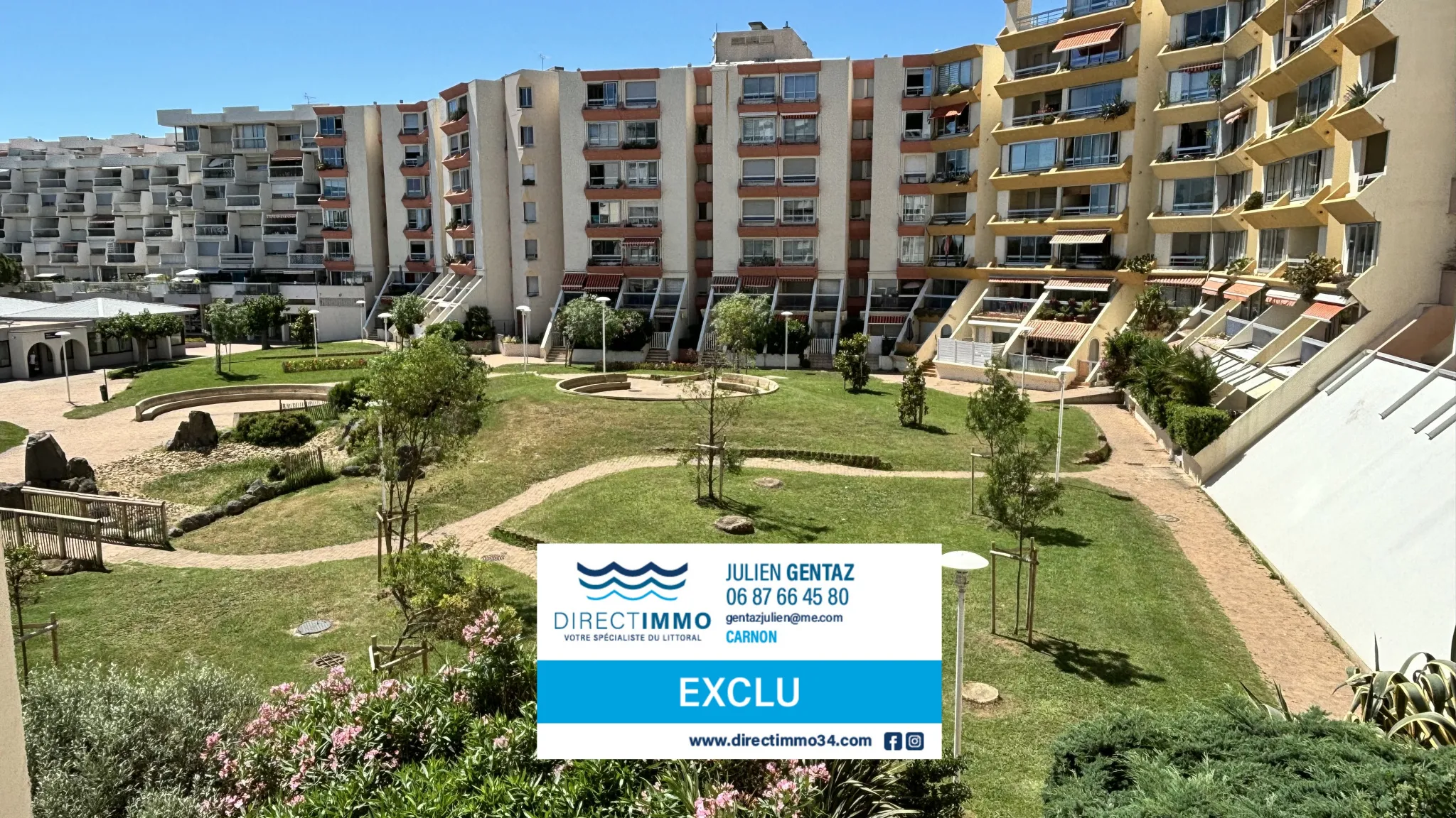 Vente F2 traversant avec loggia à Carnon-Plage 