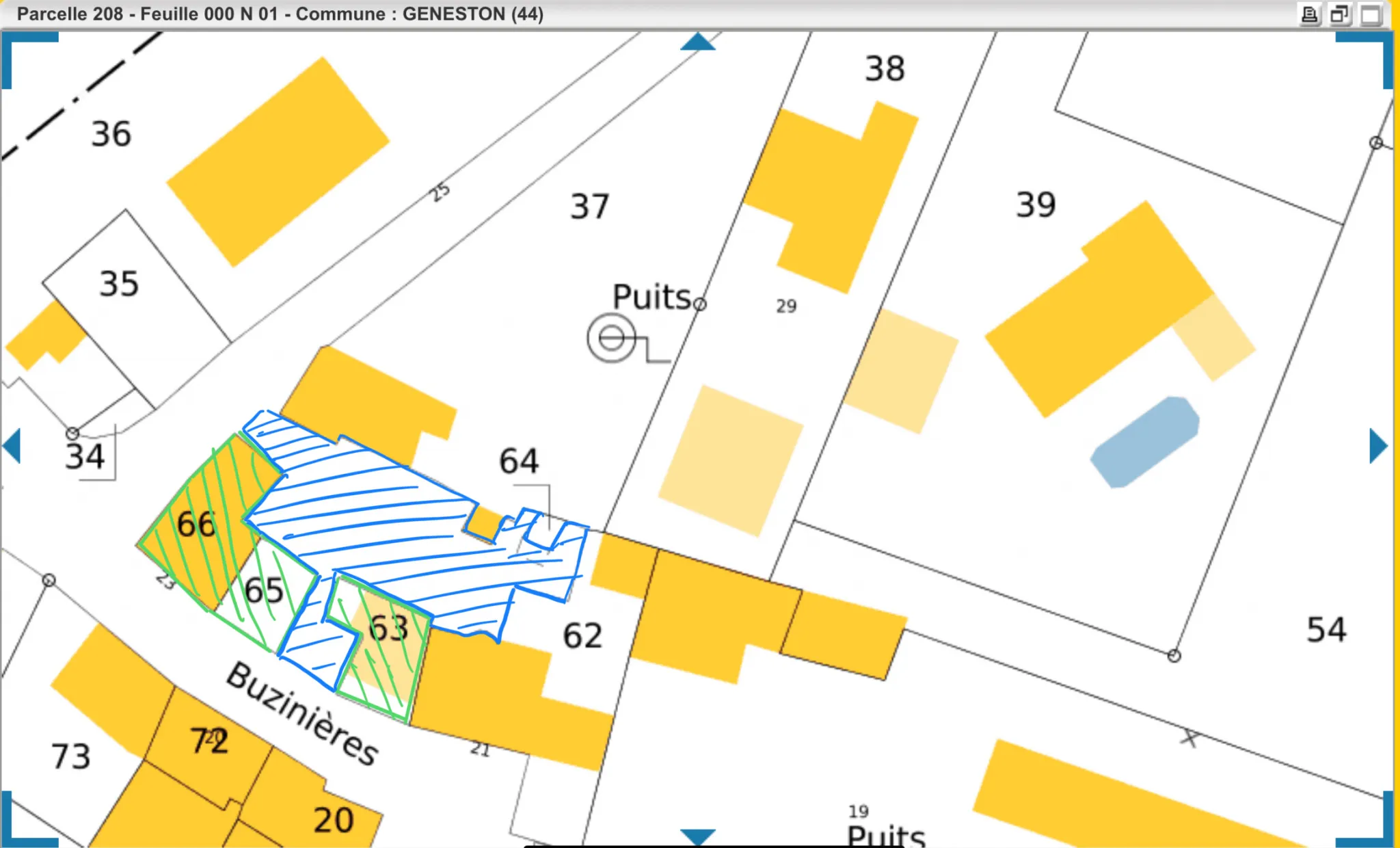 Maison à rénover de 70 m² avec jardin dans le hameau des Buzinières à Geneston 