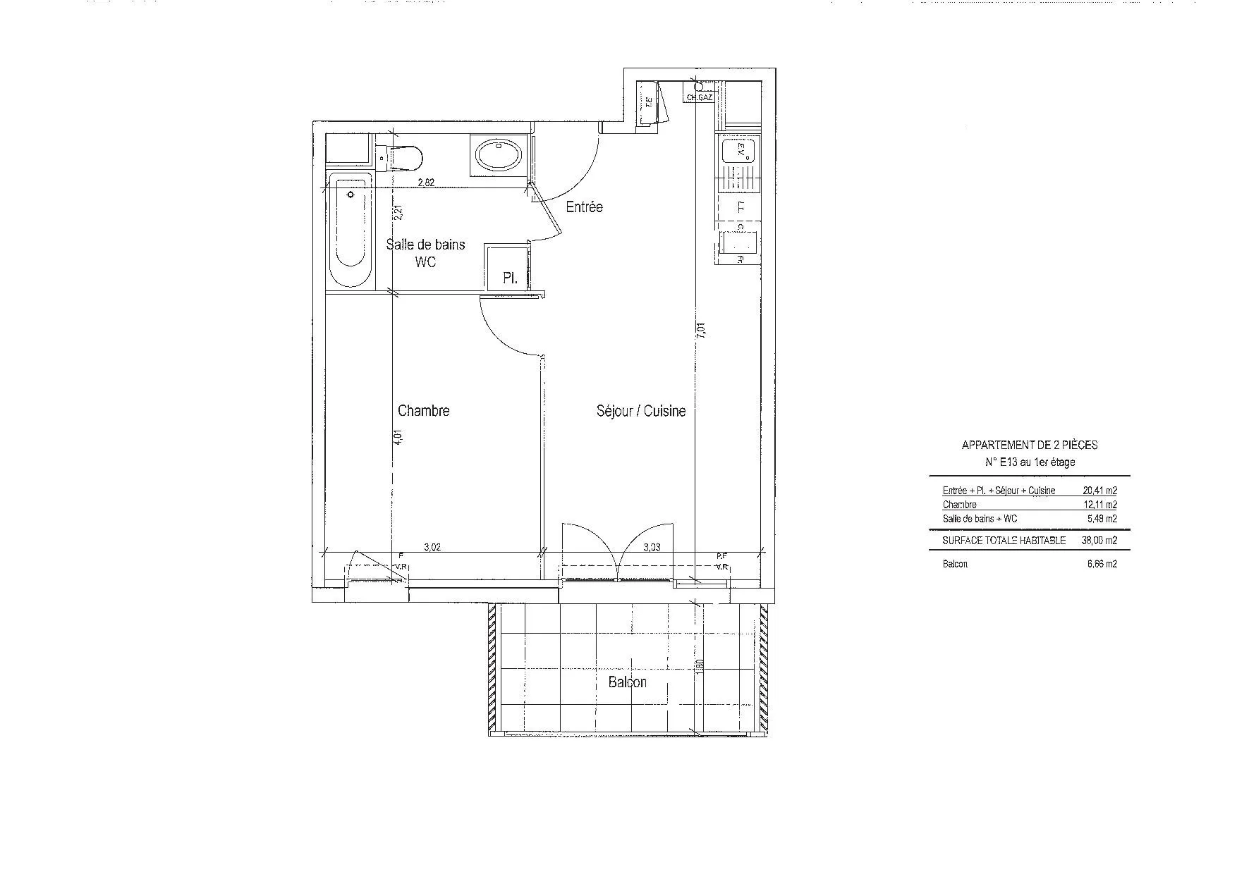 À vendre : Appartement T2 de 38.25 m² à Toulouse (31400) 