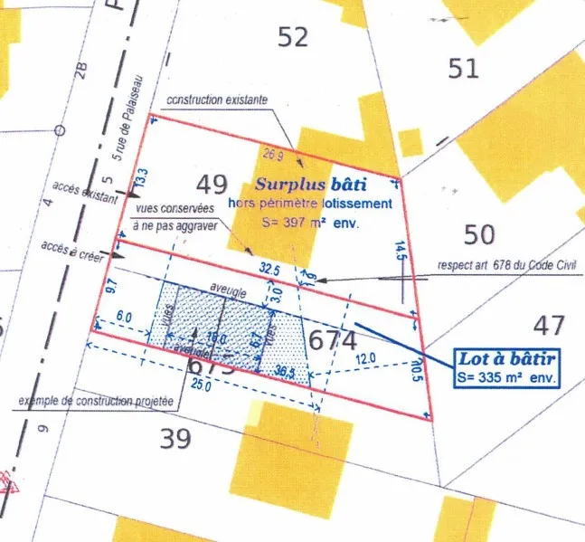 À vendre : Terrain constructible de 335 m² à Igny 