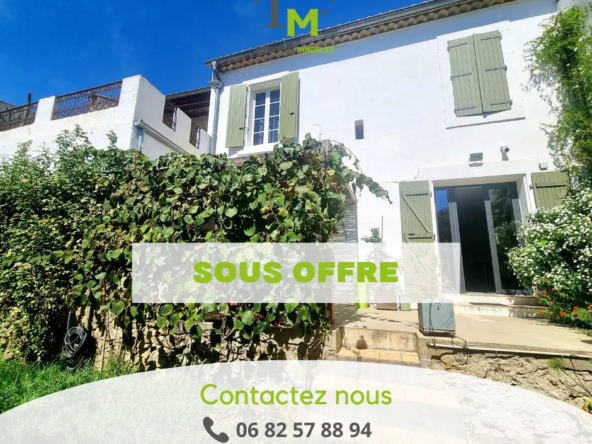 Maison de caractère à vendre avec garage et jardin à St-Marcel-sur-Aude