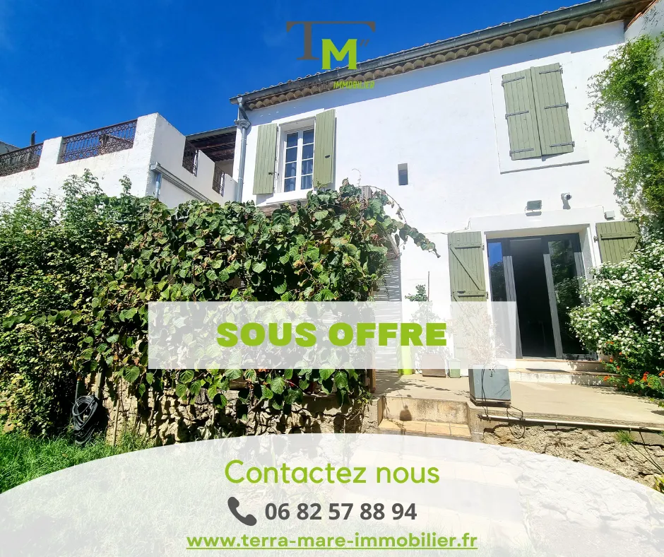 Maison de caractère à vendre avec garage et jardin à St-Marcel-sur-Aude 