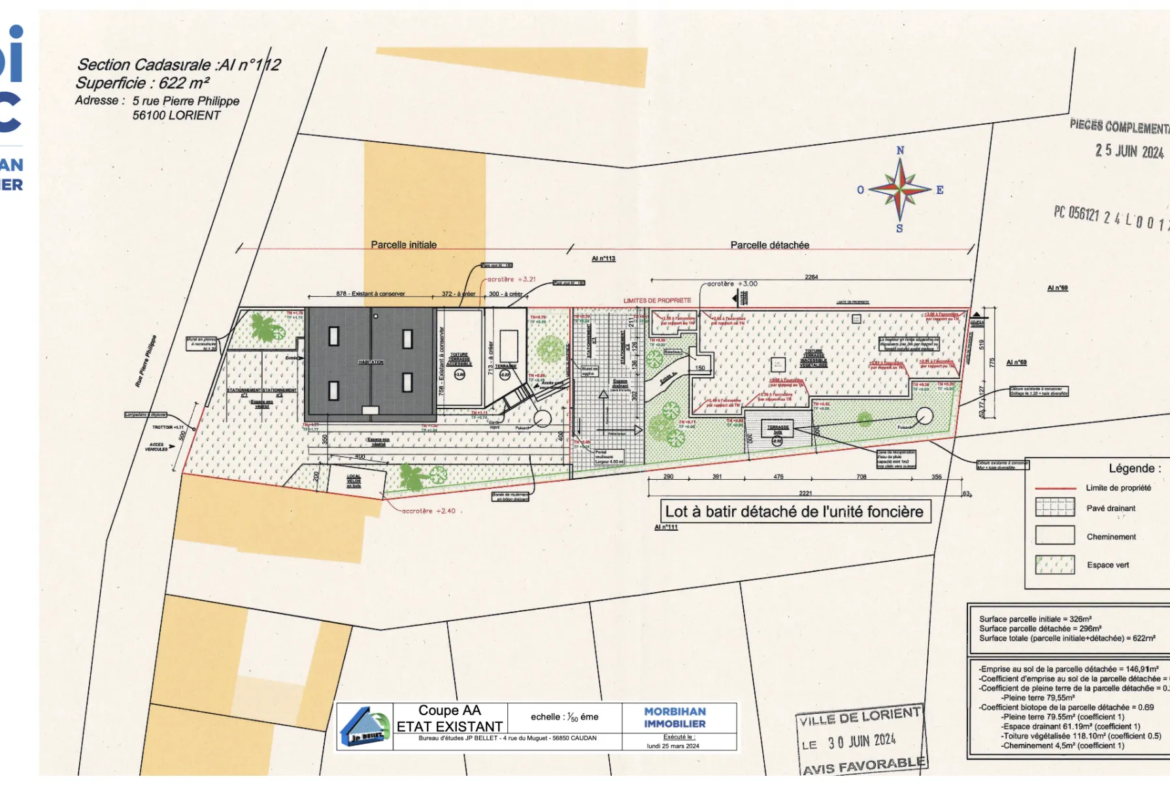 Maison de 146 m2 à rénover à Lorient avec grand terrain constructible 