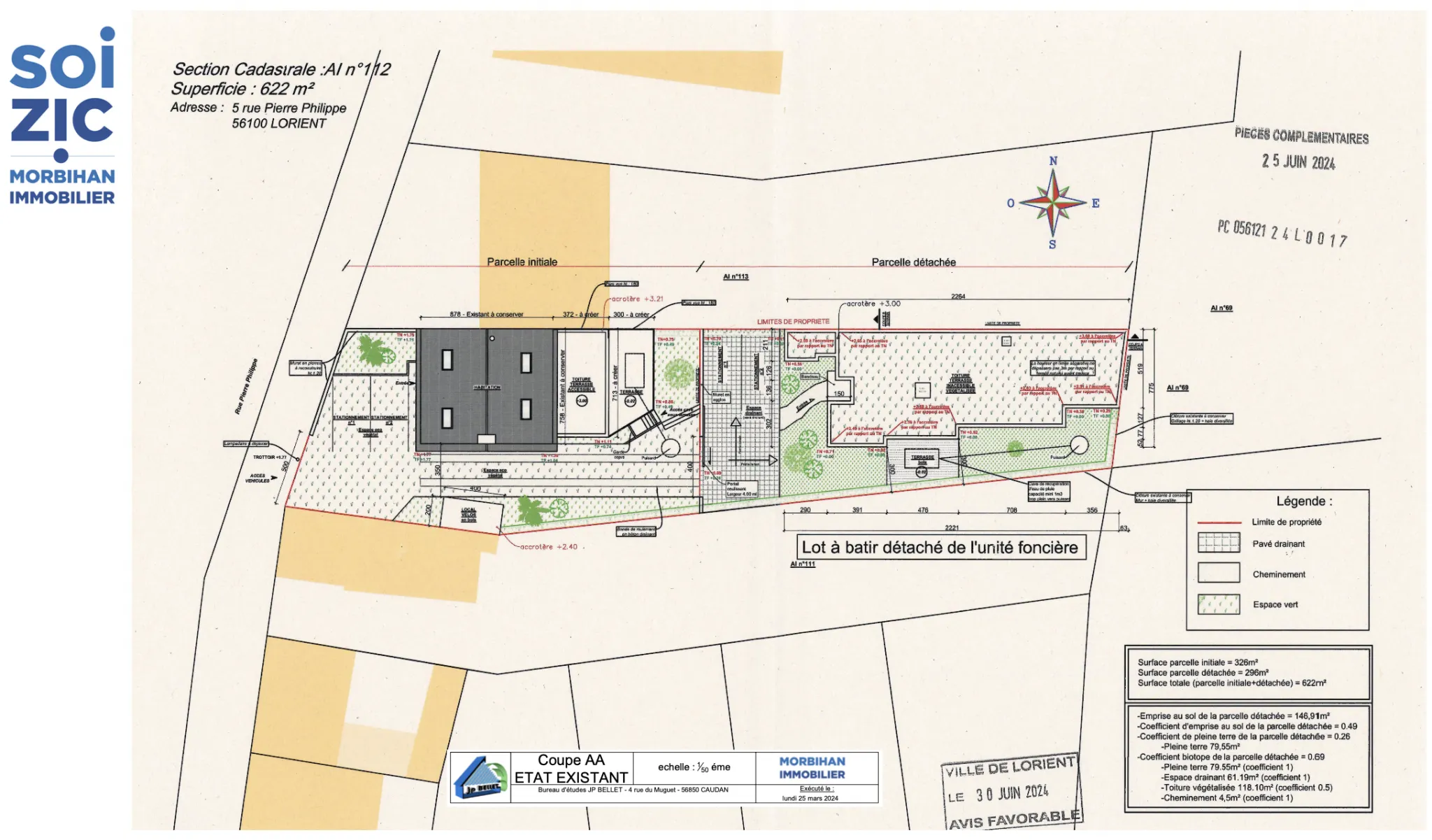 Maison de 146 m2 à rénover à Lorient avec grand terrain constructible 