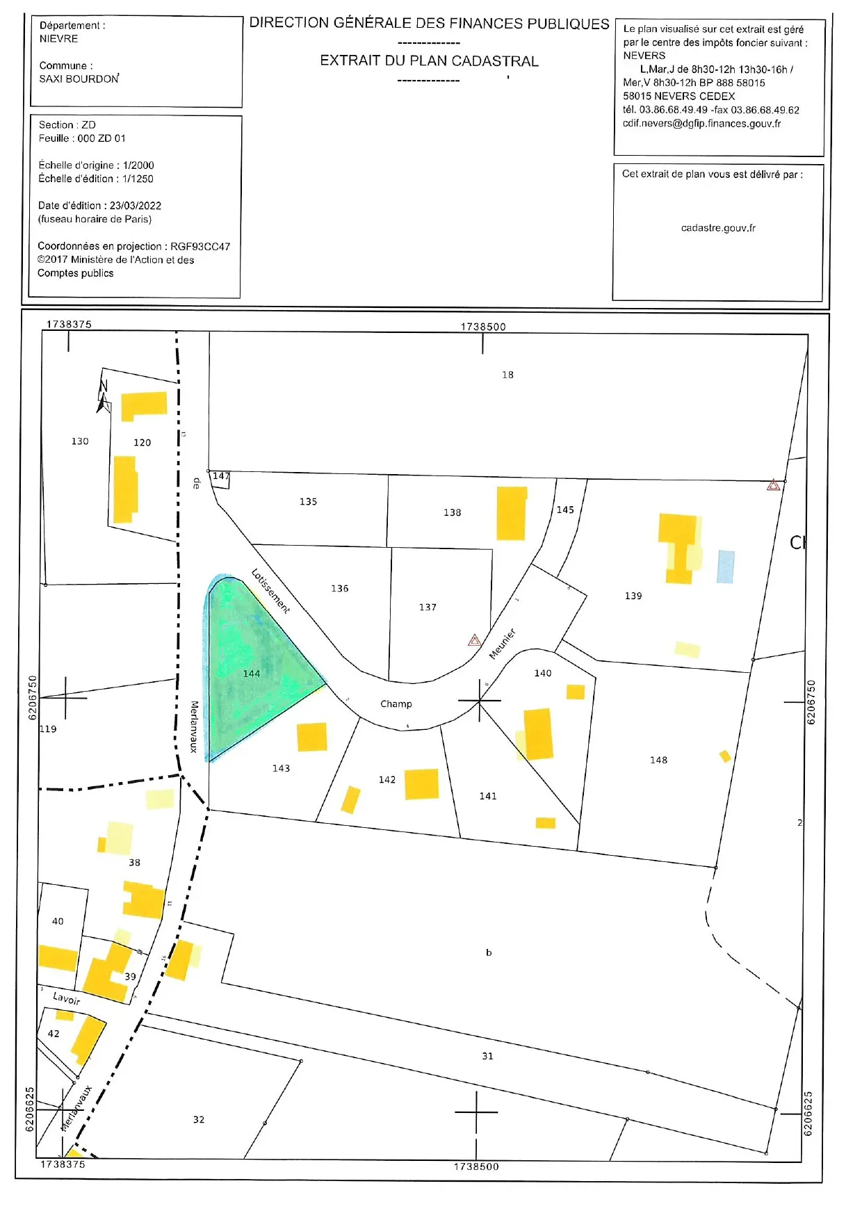 Terrain à bâtir de 1110 m² à Saxi Bourdon, 58330 