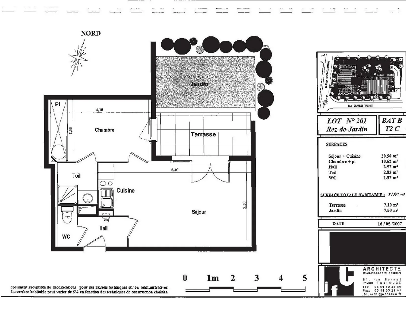 Appartement T2 de 38 m2 à vendre à Toulouse 