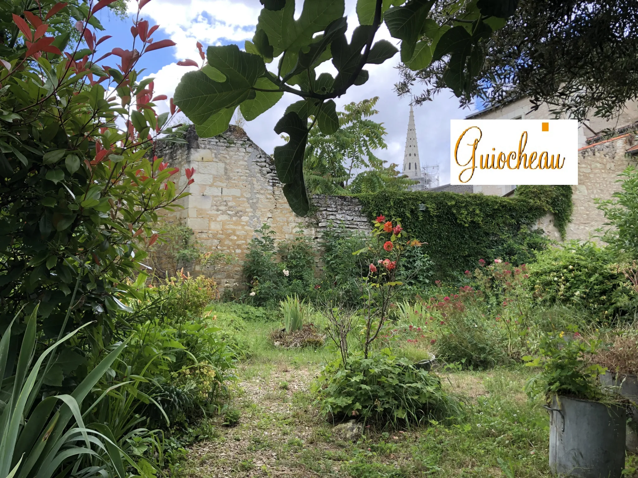 Maison avec jardin clos et grand hangar à Mirebeau 