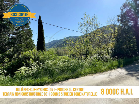 Terrain non constructible de 1 900m² aux Ollières-sur-Eyrieux